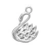 Sterling Silver (925) Swan Pendant Setting For Chatons PP4(Sterling Silver 925 Swan Pendant Setting For Chatons)