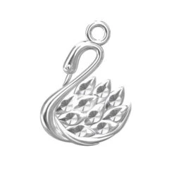 Sterling Silver (925) Swan Pendant Setting For Chatons PP4(Sterling Silver 925 Swan Pendant Setting For Chatons)
