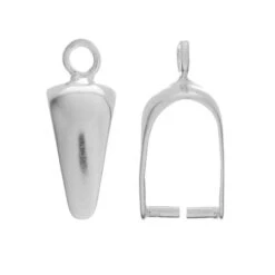 Sterling Silver (925) Wide Pinch Bail(Sterling Silver 925 Sts Pinch Bails Pear Heart Various Sizes)