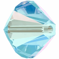 Swarovski Crystal Beads Bicone (5328) Aquamarine AB(Swarovski 5328 Bicone Beads Aquamarine Ab) -BlueStreak Crystal Shop Swarovski Crystal Beads Bicone 5328 Aquamarine AB 2