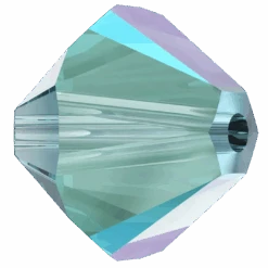 Serinity Crystal Beads Bicone (5328) Aquamarine Shimmer(Serinity 5328 Bicone Beads Aquamarine Shimmer) -BlueStreak Crystal Shop Swarovski Crystal Beads Bicone 5328 Aquamarine Shimmer 2