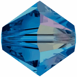 Serinity Crystal Beads Bicone (5328) Capri Blue AB(Serinity 5328 Bicone Beads Capri Blue Ab)