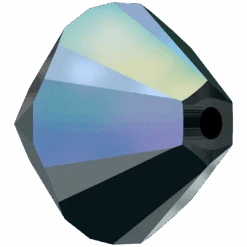 BlueStreak Crystal Shop -BlueStreak Crystal Shop Swarovski Crystal Beads Bicone 5328 Jet AB 2