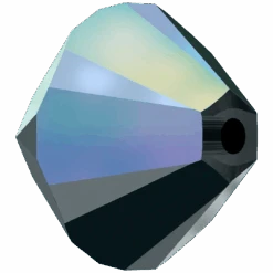 Swarovski Crystal Beads Bicone (5328) Jet AB 2X(Swarovski 5328 Bicone Beads Jet Ab 2x) -BlueStreak Crystal Shop Swarovski Crystal Beads Bicone 5328 Jet AB 2X 2