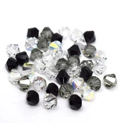 Swarovski Crystal Beads Bicone Mix (5328) Black & Crystal(Swarovski Crystal Beads Bicone Mix 5328 Twilight Black Crystal)