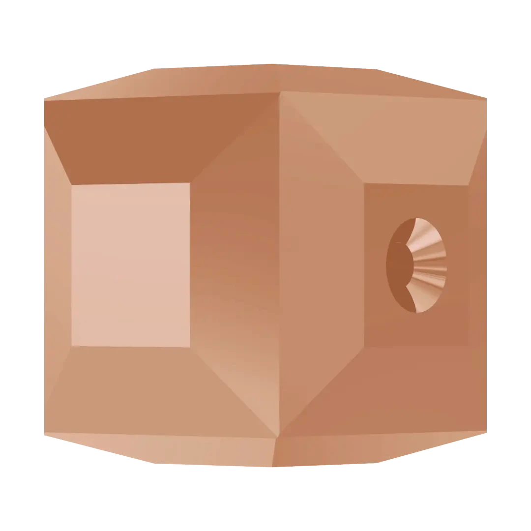 Swarovski Crystal Beads Cube (5601) Crystal Rose Gold 2X(Swarovski 5601 Beads Cube Crystal Rose Gold 2x) 4 Swarovski Crystal Beads Cube (5601) Crystal Rose Gold 2X(Swarovski 5601 Beads Cube Crystal Rose Gold 2x) - Image 2