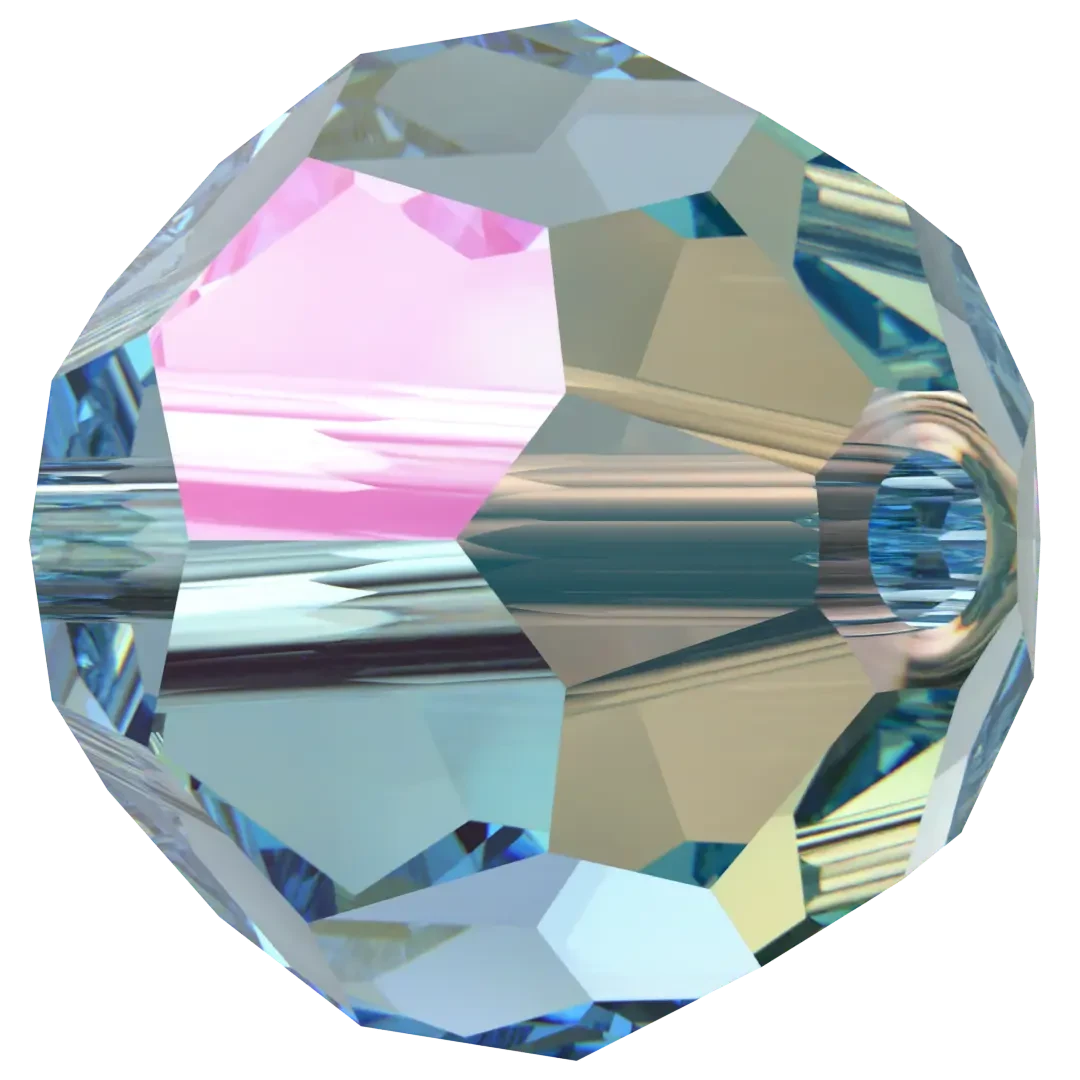 Swarovski Crystal Beads Round (5000) Aquamarine Shimmer(Swarovski 5000 Round Beads Aquamarine Shimmer) 4 Swarovski Crystal Beads Round (5000) Aquamarine Shimmer(Swarovski 5000 Round Beads Aquamarine Shimmer) - Image 2