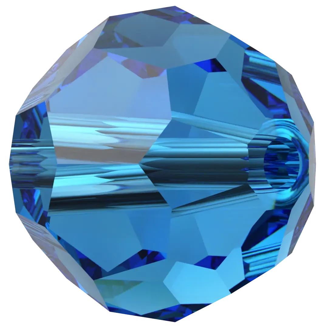 Swarovski Crystal Beads Round (5000) Capri Blue(Swarovski 5000 Round Beads Capri Blue) 4 Swarovski Crystal Beads Round (5000) Capri Blue(Swarovski 5000 Round Beads Capri Blue) - Image 2