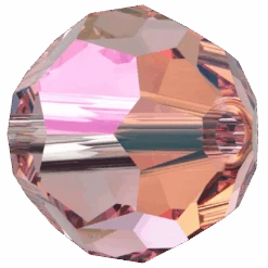 Swarovski Crystal Beads Round (5000) Light Rose Shimmer(Swarovski 5000 Round Beads Light Rose Shimmer) -BlueStreak Crystal Shop Swarovski Crystal Beads Round 5000 Light Rose Shimmer 2