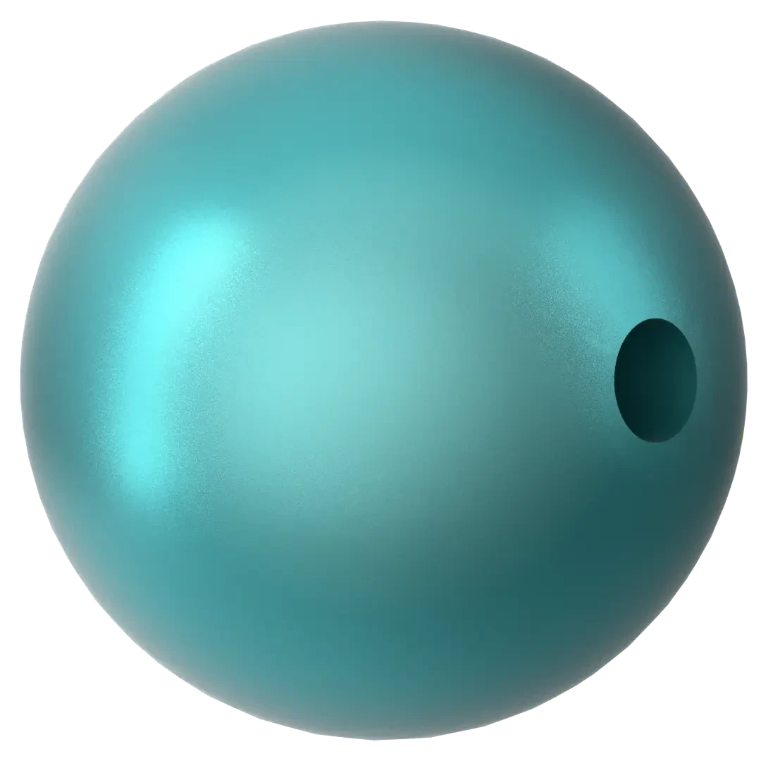 Serinity Pearls Round Half Drilled (5818) Crystal Iridescent Dark Turquoise(Serinity 5818 Round Pearls Half Drilled Crystal Iridescent Dark Turquoise Pearl) 4 Serinity Pearls Round Half Drilled (5818) Crystal Iridescent Dark Turquoise(Serinity 5818 Round Pearls Half Drilled Crystal Iridescent Dark Turquoise Pearl) - Image 2