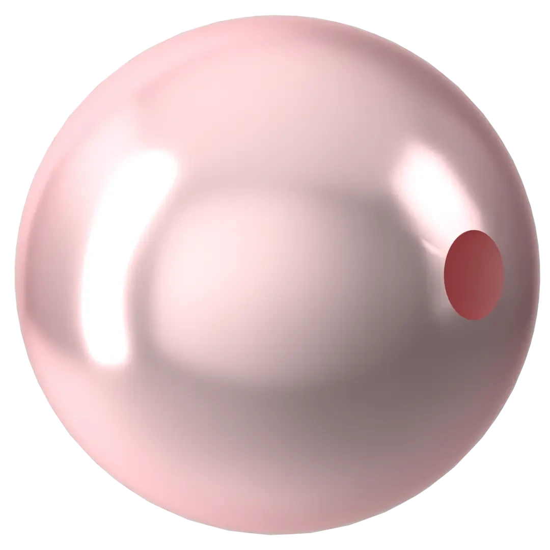 Swarovski Pearls Round Half Drilled (5818) Crystal Rosaline(Swarovski 5818 Round Pearls Half Drilled Crystal Rosaline Pearl) 4 Swarovski Pearls Round Half Drilled (5818) Crystal Rosaline(Swarovski 5818 Round Pearls Half Drilled Crystal Rosaline Pearl) - Image 2