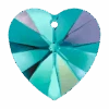 Swarovski Pendants Xilion Heart (6228) Blue Zircon AB(Swarovski 6228 Xilion Heart Pendants Blue Zircon Ab)