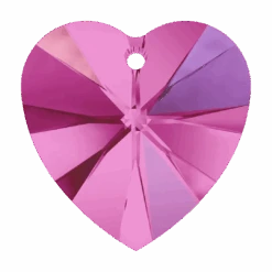 Swarovski Pendants Xilion Heart (6228) Fuchsia AB(Swarovski 6228 Xilion Heart Pendants Fuchsia Ab)