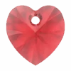 Swarovski Pendants Xilion Heart (6228) Light Siam(Swarovski 6228 Xilion Heart Pendants Light Siam) -BlueStreak Crystal Shop Swarovski Pendants Xilion Heart 6228 Light Siam