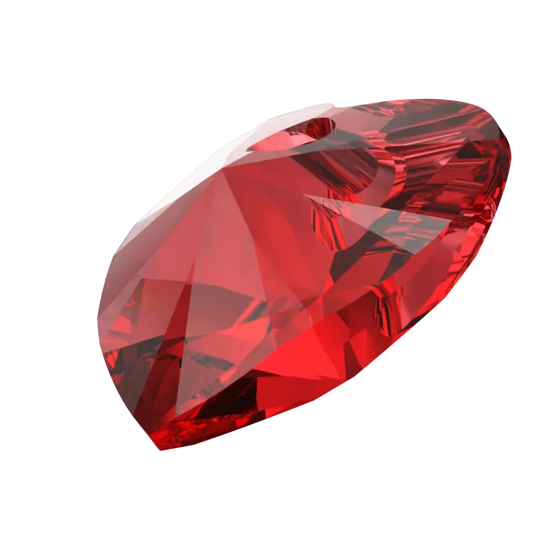 Swarovski Pendants Xilion Heart (6228) Light Siam(Swarovski 6228 Xilion Heart Pendants Light Siam) 4 Swarovski Pendants Xilion Heart (6228) Light Siam(Swarovski 6228 Xilion Heart Pendants Light Siam) - Image 2