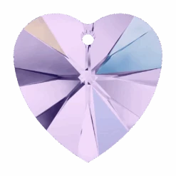 Swarovski Pendants Xilion Heart (6228) Violet AB(Swarovski 6228 Xilion Heart Pendants Violet Ab)