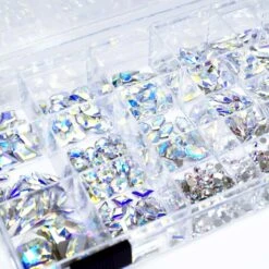 Serinity Flat Back Crystals Non Hotfix Mega Mix Crystal AB(Serinity Mega Mix Of Flatback Crystals Non Hotfix Crystal Ab) -BlueStreak Crystal Shop Swarovski Rhinestones Non Hotfix Mega Mix Crystal AB